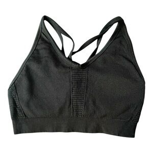 Fabletics Black Sports Bra with removable pads.